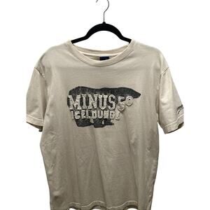 Minus 5 Ice Lounge men's beige short sleeve graphic Distressed t-shirt size XL